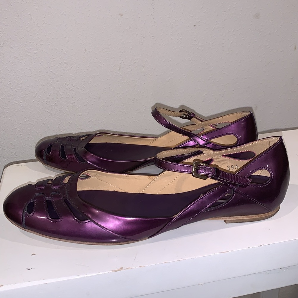 Tod's Purple Flats with Ankle Strap 9.5 - Picture 3 of 8